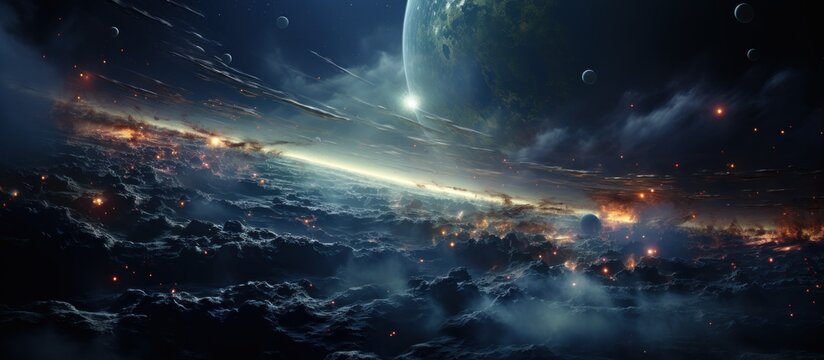 Billions of galaxies in the universe Cosmic art background
