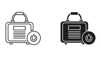 Generator icon set, power supply, portable power station