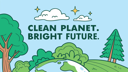 Naklejka premium Clean Planet Bright Future Vector Illustration