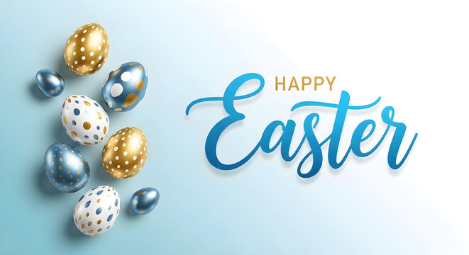 Happy easter eggs wishes greeting card with colorful decorative easter eggs
