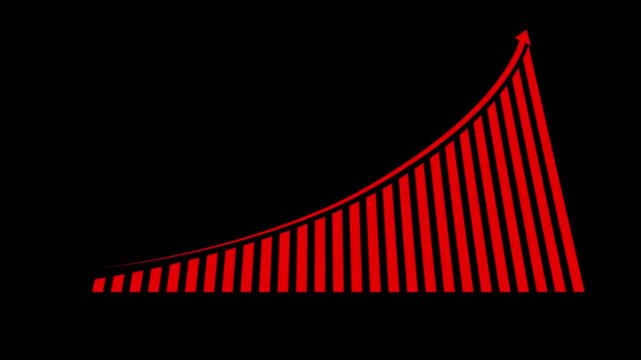 Business growth concept in allusive graph chart showing marketing sales profit increasing to target . Excellent financial status of corporate business rise up. technological advancements and growth .
