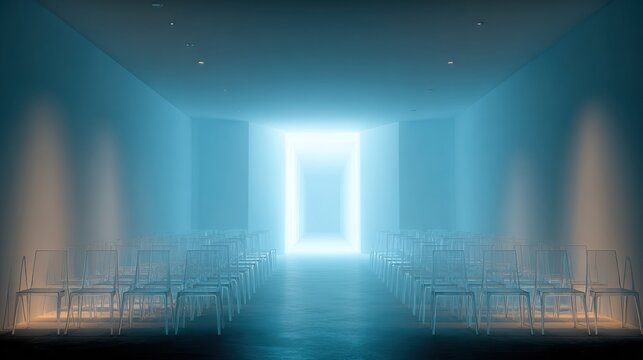Corporate Restructuring Concept Room With Empty Chairs and Light in a Conference Space Designed for Meetings and Discussions