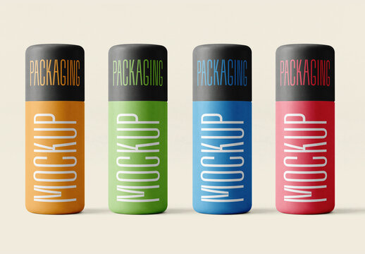 Cosmetic Foam Pump Bottle Mockup Collection with Editable Background