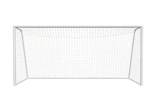 Soccer goal net with white background isolated on transparent background