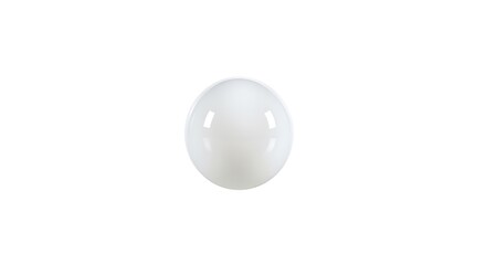 A white pearl centered on a white background viewed from the front