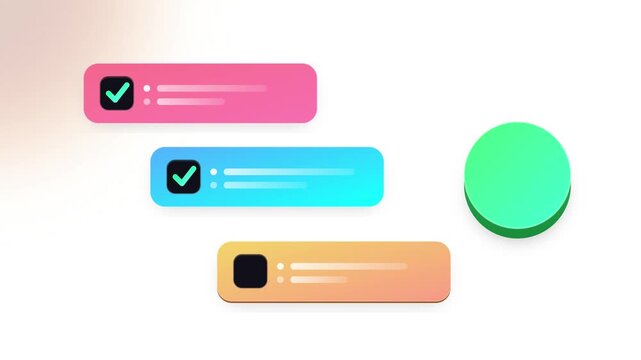 3D Business Task List with First Item Completed