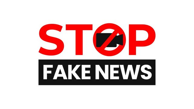 Stop Fake News Concept with Camera Icon. Anti Misinformation Awareness Symbol, Transparent background. 4K resolution