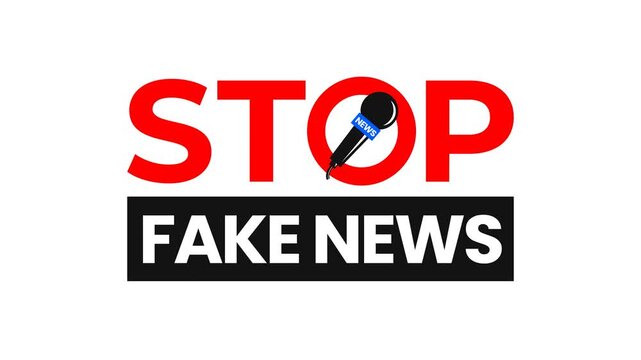 Stop Fake News Concept with Microphone Icon. Anti Misinformation Media Awareness, Transparent background. 4K resolution