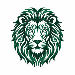 Fototapeta premium A striking lion face adorned with intricate designs, symbolizing strength, courage, and majesty. Perfect for animal lovers, wildlife themes, or artistic presentations.