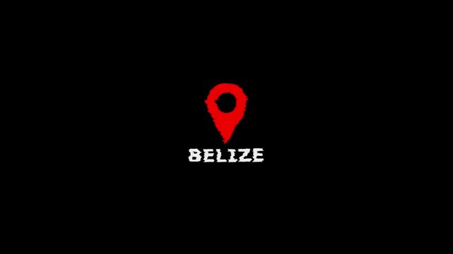 Location Map Pin Belize Black Background Travel Tourism Destination Marker location Belize