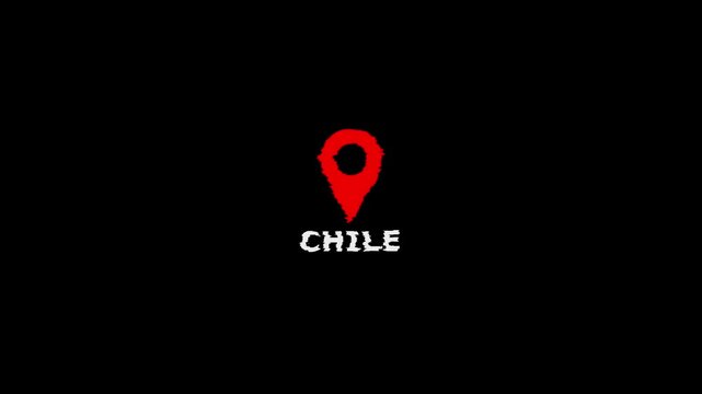 Chile Map Marker Location Pin Red Black Background South America Country Identifier red pin