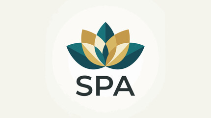Fototapeta premium An elegant lotus flower design symbolizing tranquility and relaxation, ideal for spa services or wellness branding to convey a sense of peace and rejuvenation.