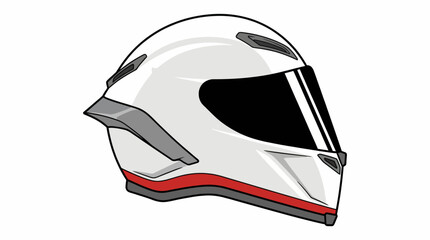 A sleek design of a racing helmet, showcasing modern features and safety elements, ideal for promoting motorsport events or gear for racing enthusiasts. © free
