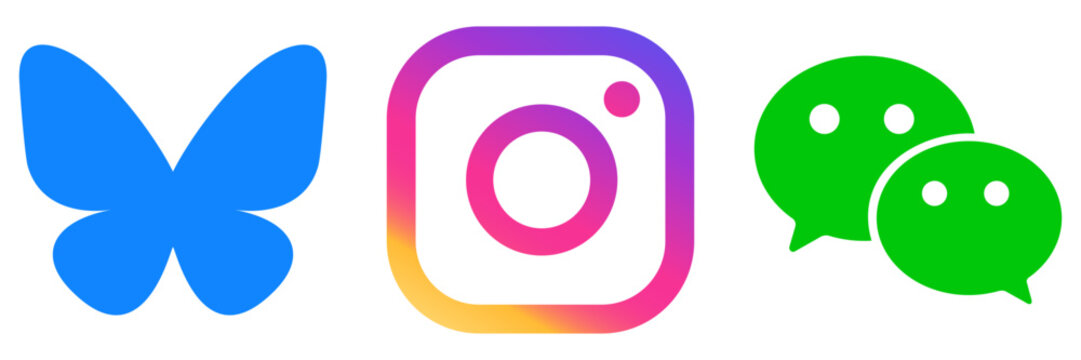 Bluesky Instagram WeChat Icons
