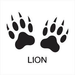 Lion paw prints icon. wild animal footprints illustration. predator big cat tracks simple graphic © Mohammad