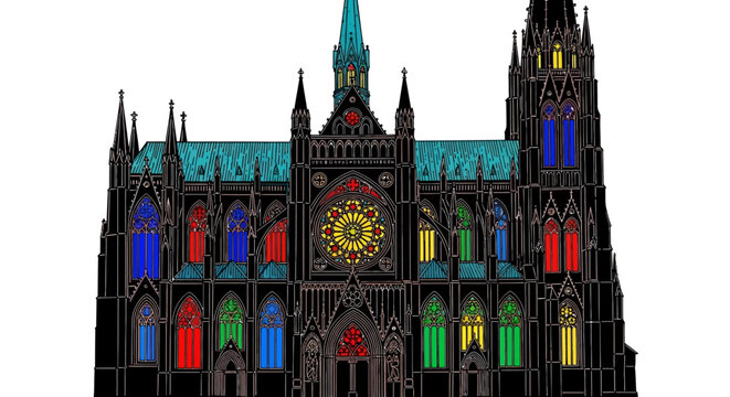 Stained Glass Window Gothic Architecture.