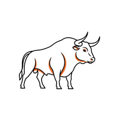 Fototapeta premium Bull animal farm cattle livestock illustration