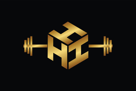 HHH Box Shape Gym Fitness logo vector illustration.