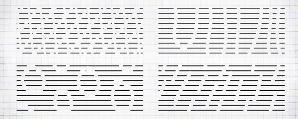 Obraz premium Straight dash line set. Pencil borders design