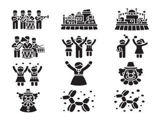 Fototapeta premium Diverse group of people icons in various poses and activities