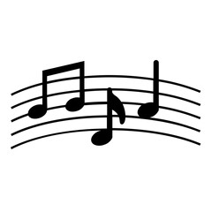 music notes icon on white background