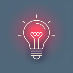 Fototapeta premium Brain shaped light bulb icon representing creative thinking and ideas modern