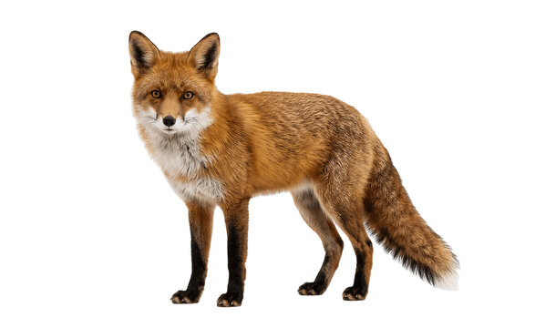 red fox isolated on white background