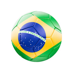 Brazil Flag Soccer Ball &ndash; Football 3D Render Isolated