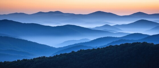 Obraz premium Blue ridge mountains at sunrise