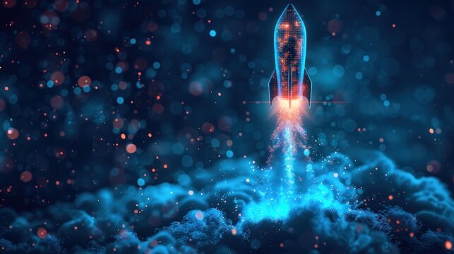 Digital Rocket Launch: A Futuristic Takeoff