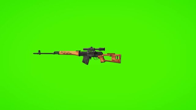Green Screen Sniper dragunov SVD Animation