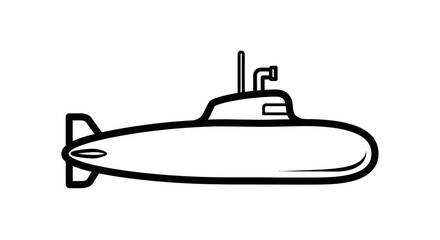 Black and white submarine drawing.