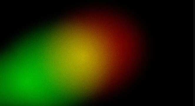Abstract Dark Black Background with Glowing Green Yellow Orange Red Grainy Noise Gradient Light Blob and Smooth Color Motion Texture for Cinematic Banner Poster Wallpaper and Digital Design