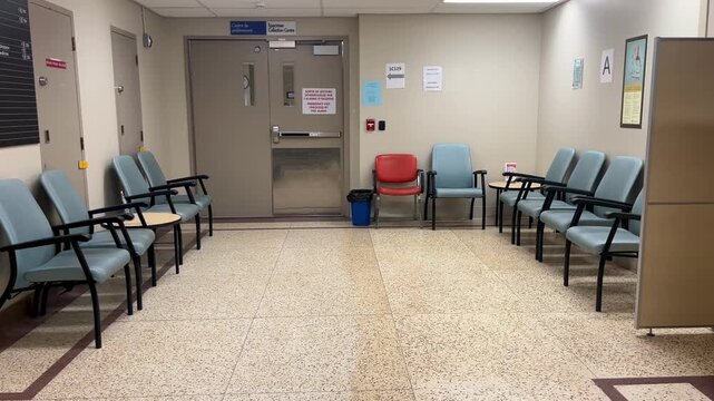 Empty waiting area in a hospital
