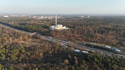 Obraz premium Müllheizkraftwerk und A 3