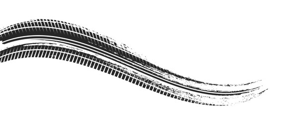 Black tire marks on road, Black rubber tire marks and tread marks, Tire trace track wheels texture and background, © Fiki