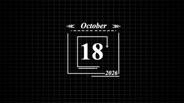October 18th 2026 Calendar Date Display . Highlighting date Very important date on the calendar.