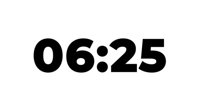 7 minutes countdown with black background. 7 Minute Digital Negative Countdown. seconds on transparent background 420 second countdown timer, Countdown video 4k video