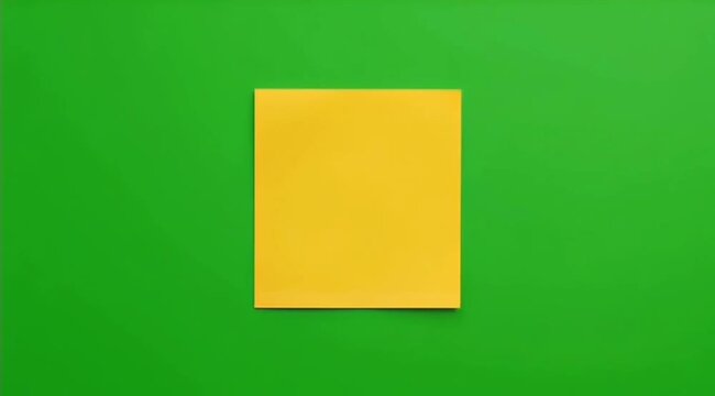Yellow Sticky Note Appearing on Green Screen