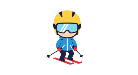 Fototapeta premium Skier illustration, vector style graphic, winter sports activity, active lifestyle.