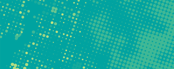 Bright green and turquoise pop art retro background with halftone in comic style,vector Eps10.