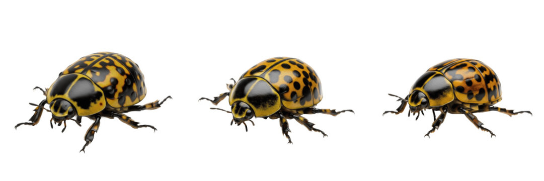 Common Hornets Vespa Crabro Species Isolated on White Background, Detailed Macro Illustration of Large Flying Stinging Insects for Biological Nature Study and Wildlife Graphic Design