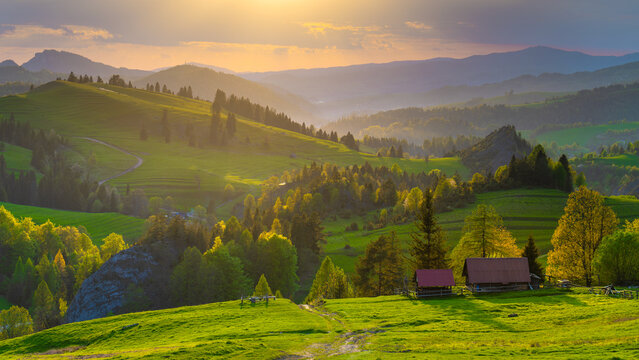 Mountain landscape in the Pieniny National Park at the foot of the Tatra Mountains