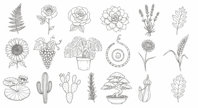 Hand Drawn Botanical Illustrations Collection