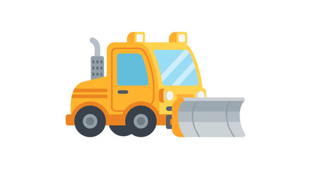 Naklejka premium Snowplow Vector Illustration, Flat Design, Winter Road Maintenance, Transportation, Vector Graphic