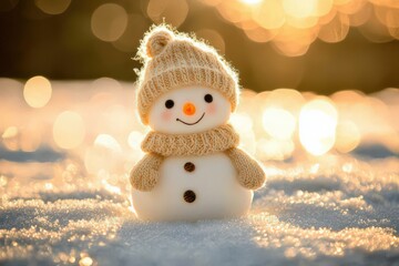 雪の上の雪だるま