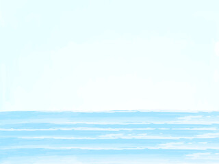 Obraz premium 水彩風海と青空