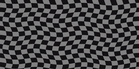 Obraz premium Seamless 3d geometric illustration of a black and white checkered flag pattern featuring a classic chessboard texture for racing competition and finish line game board design