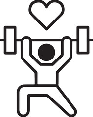Obraz premium A person lifting weights with a heart above them