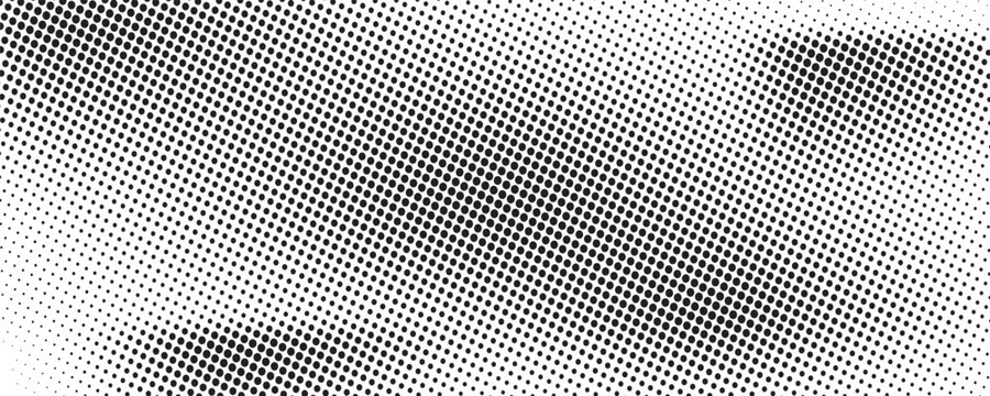 Dotted halftone gradient texture. Fading polka dot background. Repeated dots gradation pattern background. Black vanishing comic pop art overlay backdrop.